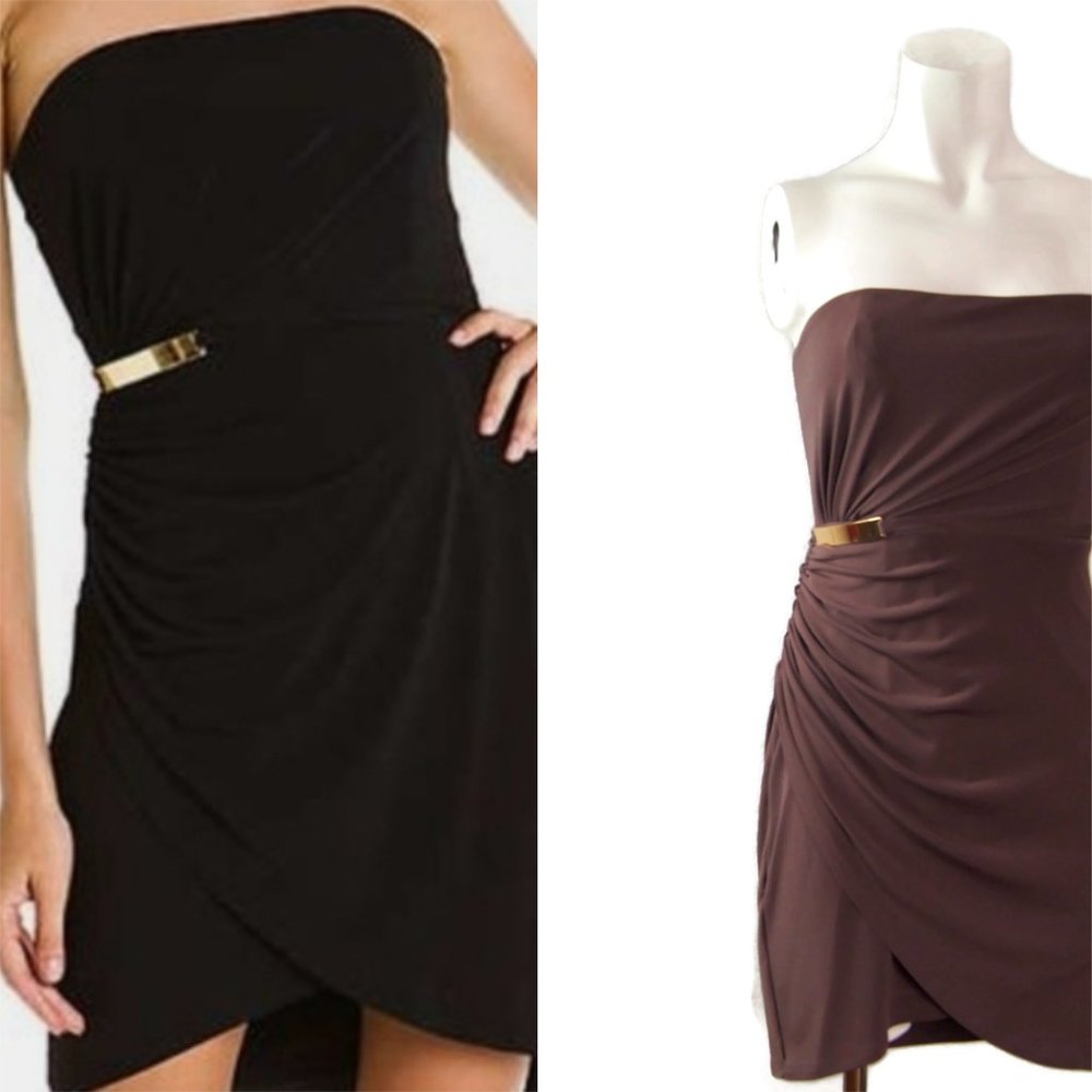 Max and Cleo Kristine Cappucino Strapless Dress